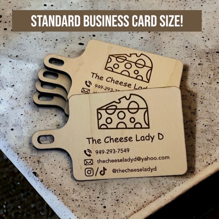 12 Engraved Wood Business Cards