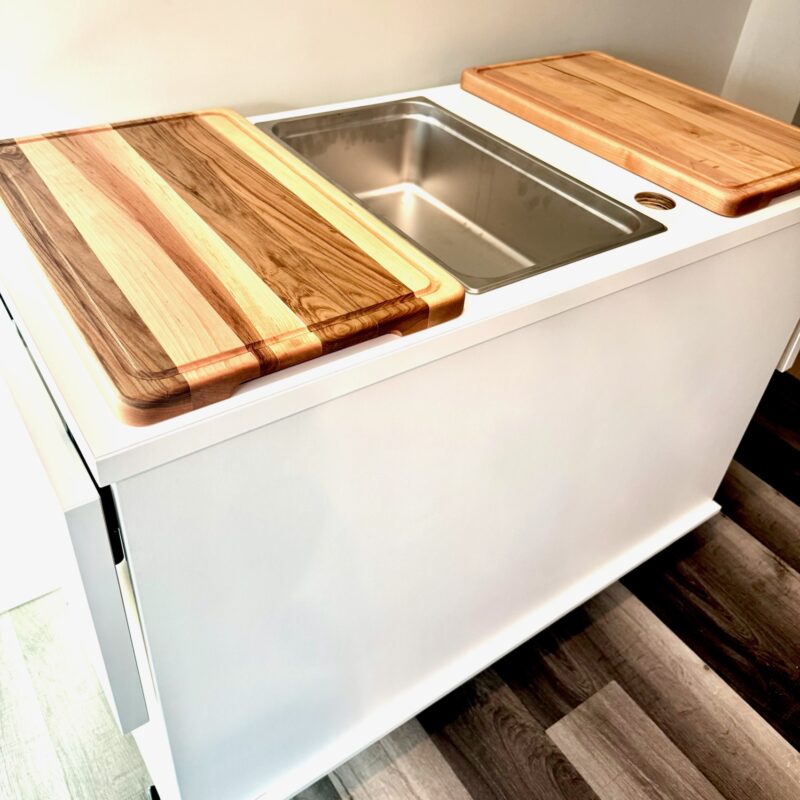 Wooden Cutting Board for Food Cart
