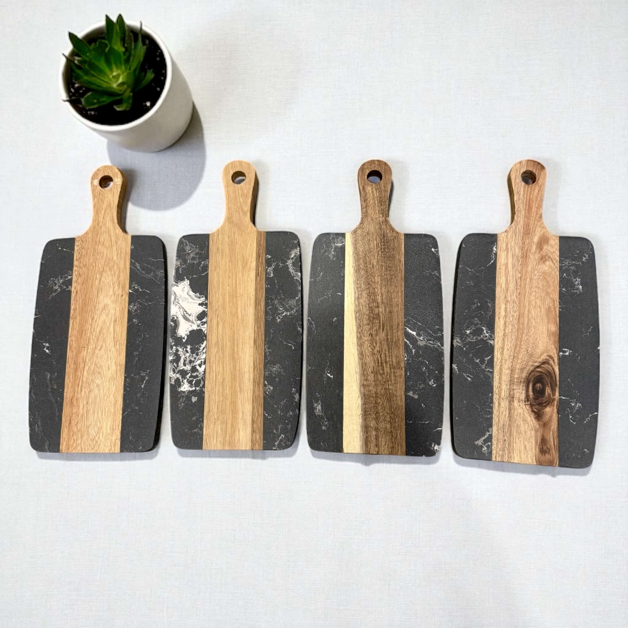 Engraved Walnut and Marble Charcuterie Board - Image 4